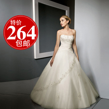 婚纱2011最新款豪华拖尾婚纱公主韩版婚纱韩式抹胸婚纱礼服hs0066
