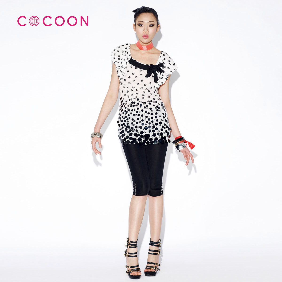 COCOON可可尼2012新品时尚波点连衣裙女款202303019原价948