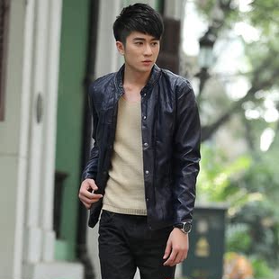 jacket新款 春装 男士韩版皮衣 修身个性外套 时尚休闲夹克