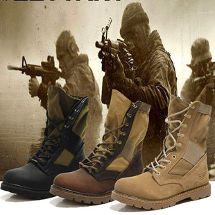  走索男靴子潮流沙漠靴马丁靴战靴特种兵军靴真皮户外工装靴长筒靴
