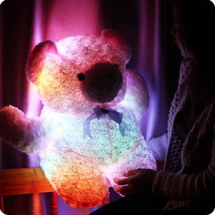  巴巴泥发光泰迪熊抱抱熊轻松熊 创意情人节礼物生日礼品毛绒玩具