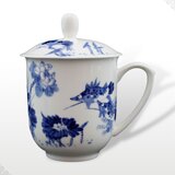 淘瓷缘☆景德镇青花釉中彩骨瓷器茶具茶杯水杯公仆杯【和为贵】礼