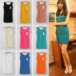 (Ladies 611-2) candy color to lengthen the 5023 Rose of the sweet backing vest vest dress and black arrival