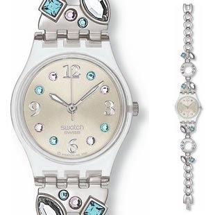  Swatch斯沃琪情人节送礼水钻时装表经典淑女表心曲LK292G正品