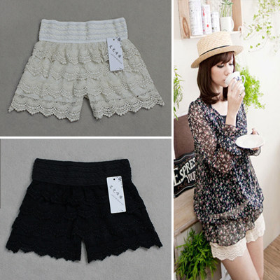 2012 ladies waist complex Gu Leisi hook lace shorts, culottes Leggings female hollow summer shorts 904