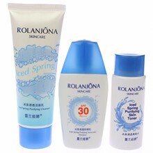 露兰姬娜 冰泉防晒套装(洁面80G+爽肤水50ML+防晒乳50ML)SPF30