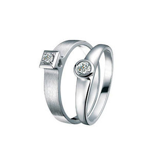  新款 真爱 铂金PT900 钻石情侣对戒 结婚订婚戒指 专柜正品