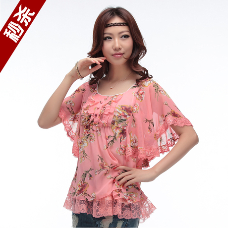 秒杀【专柜正品】<em>季候风</em>夏季<em>女装</em>韩版碎花蝙蝠