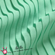 珍珠纱布料薄荷淡浅绿色，风琴褶百褶压皱雪纺欧美大摆裙面料