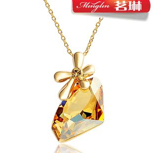  茗琳正品用施华洛世奇元素水晶项链 女 短款 韩国 锁骨情人节礼物