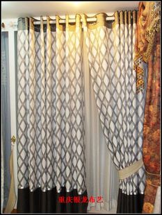 银龙 重庆朝天门新款韩式风格窗帘地中海菱形