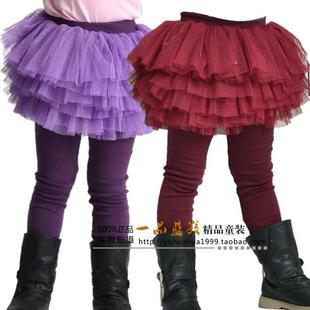  女童打底裤裙加绒加厚 韩版秋冬装新款儿童蓬蓬网纱裙