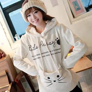 女装抓绒连帽卫衣...