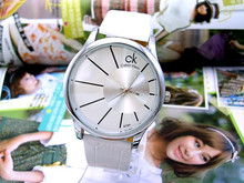 Hot Trends reloj relojes correa neutral simple y con estilo disco blanco de mesa correa [54338]