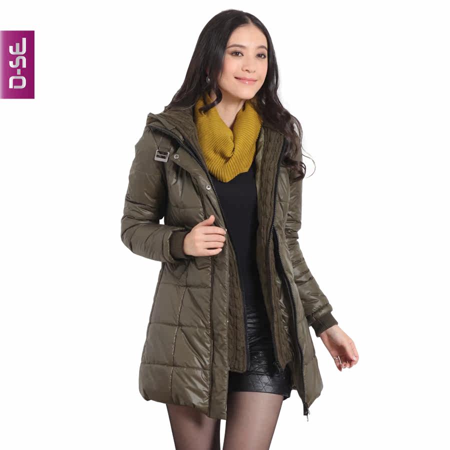 Tmall清仓季 新款女装韩版长款带帽仿羽绒服棉衣棉服加厚外套1198