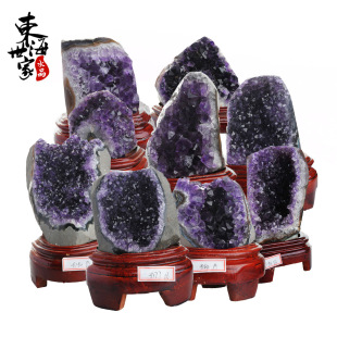 东海世家 天然紫水晶晶簇摆件紫晶洞片水晶消磁家居风水摆件招财2
