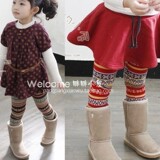 【新年狂促】五皇冠女童波西米亚混纺毛裤加厚打底裤213_I22