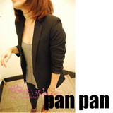 【PANPAN】zara黑色小领修身长款西装 后背双开叉设计 黑长款#
