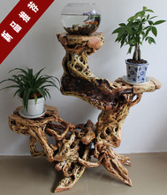 根雕实木落地花架/置物架花台多层盆景架/居家实用三层花架/特价