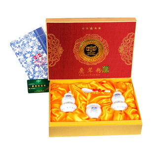 万河 纯正长白山梅花鹿茸粉 陶瓷瓶120g 精装礼盒 鹿茸片正品包邮