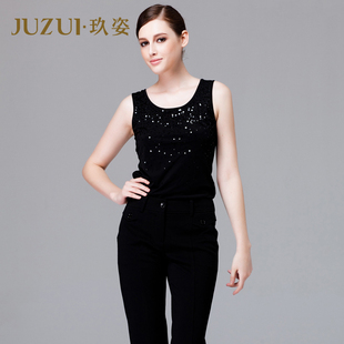  玖姿旗舰店JUZUI断码特价222 简约修身背心百搭上衣专柜正品女装