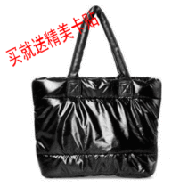 韩版李孝利明星款时尚冬季羽绒包太空包太空棉单肩包时尚女包