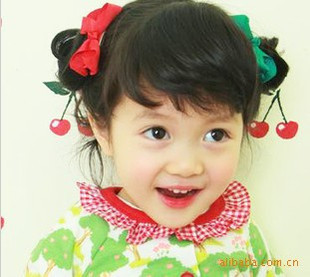  韩版女童精美头饰发饰儿童假发 发套蝴蝶结发夹