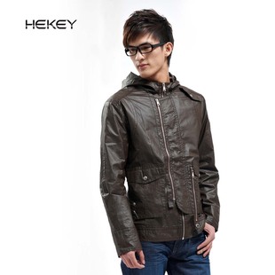  Hekey/黑骑 夹克 男商务休闲连帽直筒型黑色薄款春 969116169
