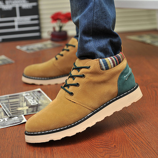  英伦新款 男士冬季 保暖 时尚潮流磨砂皮厚底板鞋 韩版男鞋子