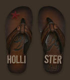 时尚潮流hollister正品 男款休闲夏季新款做旧真皮人字拖鞋特价