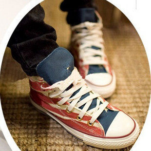 2011新款converse专柜正品匡威美国国旗烂布高帮帆布鞋男女中性鞋