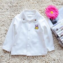 婴儿服装新款纯棉布翻领素色内衣 幼儿装 打底衫 衬衫