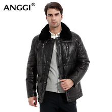 【Anggi桉杰】羊皮獭兔水貂毛领男士羽绒皮衣真皮皮衣男