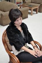 *小狐妖* 特特价 优质兔毛拼皮立领短款 短款皮草