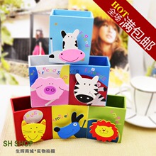 学生文具礼品 奖品批发  创意木制笔筒 带留言夹 爆款特价热卖