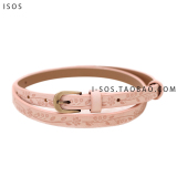 ISOS-森林系复古小清新 外贸日单vivi同款金属扣压花纹皮带多色入