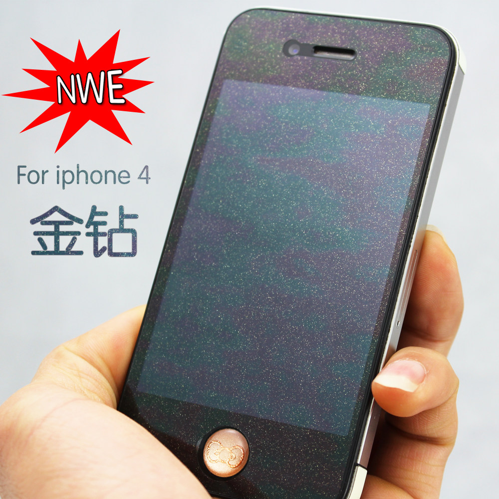 <span class=H>苹果</span> iphone <span class=H>4</span>G/S 钻石膜 金钻 银钻 <span class=H>手机</span>贴膜 保护膜 闪耀贴膜