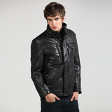 ve高档男士水貂尼克服 休闲中褛 <em>貂绒</em>内胆 立领