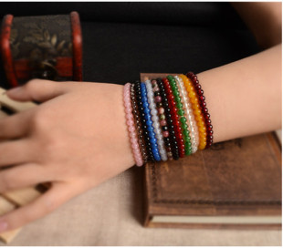  洛丽卡 纯天然碧玺手链正品石榴石玛瑙水晶手链 女款 新风格 特价