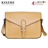 KIZZME 春季百搭款 牛皮复古女包 多用斜挎包包长肩带单肩包
