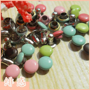  绯惑 有新色9色入 全铜4mm 超小彩色迷你烤漆撞钉柳钉蘑菇钉