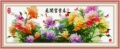 包邮柏尚印花印布十字绣客厅大画 大幅新款 花开富贵春 正品专卖