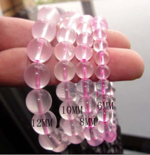 正品天然冰种水晶粉晶手链情侣韩版饰品