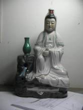 70\80年代高档出口瓷器书卷观音