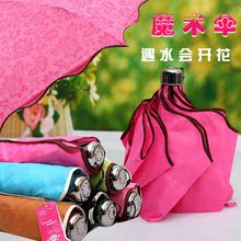 公主阳伞素色荷叶边 三折伞折叠遮阳波浪边晴雨伞创意变色