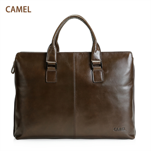  camel 骆驼 男包 优质牛皮 简单大气 男士手提包 MB148005-03