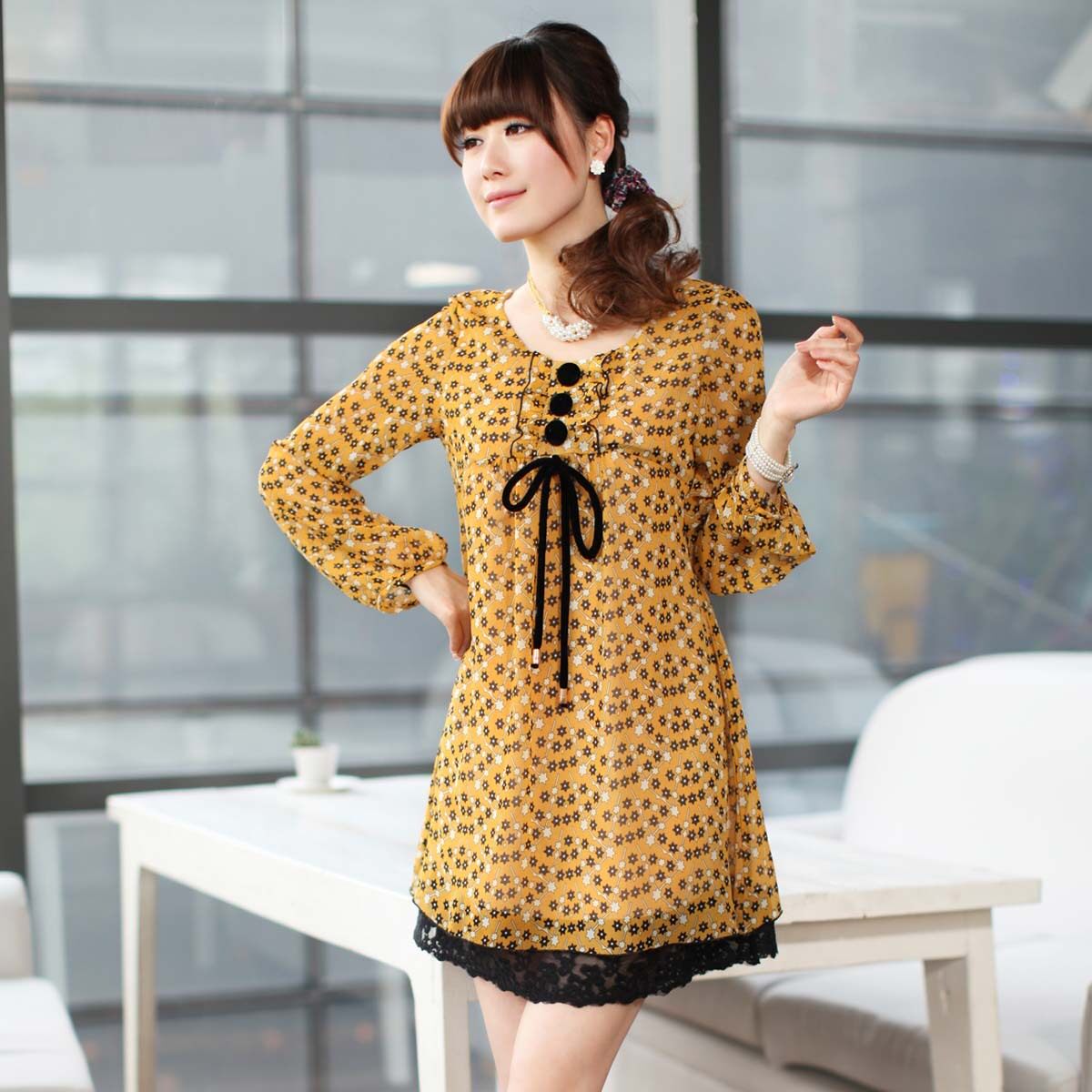 新品2012春装新款女士韩版正品 <span class=H>依恋</span>美Y.LM435春季爆款女装连衣裙