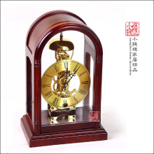 精细机械 铜制 有钟摆 开门 仿古董机械座钟