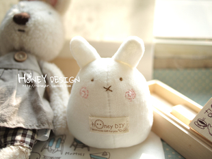 honeyDIY 手工QQ兔婴儿摇铃玩具玩偶 宝宝摇铃玩具(非成品）
