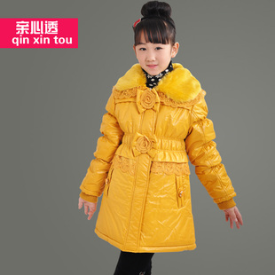  亲心透童装冬装儿童棉服 女童棉衣外套 韩版大童棉袄加厚